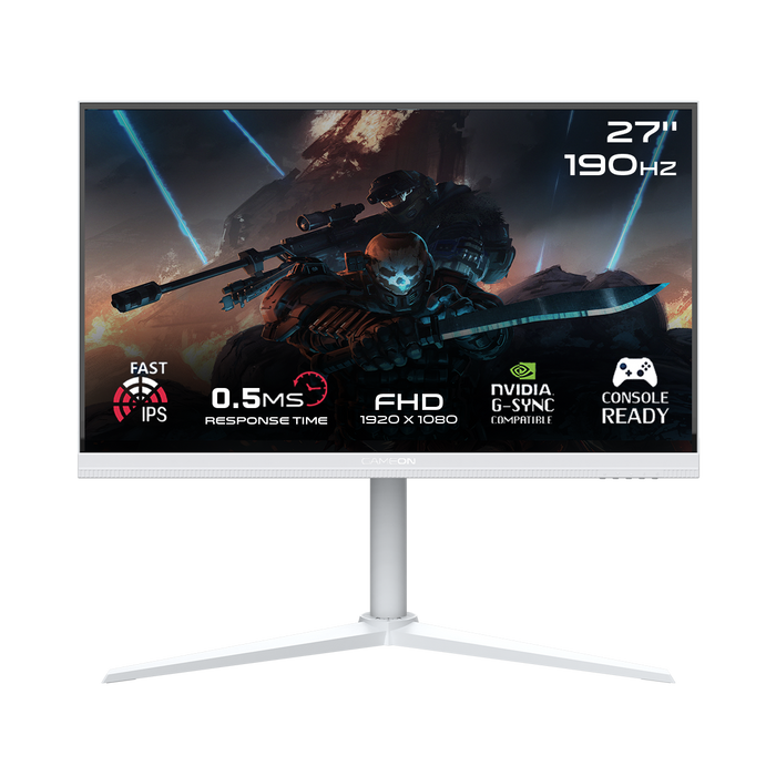 GAMEON GOA27FHD190IPS Artic Pro Series 27" FHD, 190Hz, MPRT 0.5ms, Fast IPS Gaming Monitor (Support PS5) - White