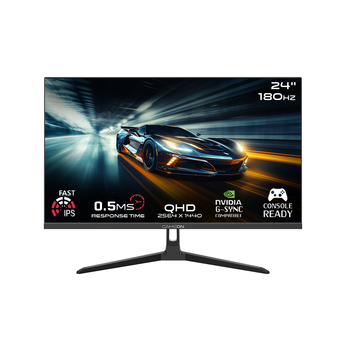 GAMEON GOAE24QHD180IPS 24” QHD 180HZ, MPRT 0.5ms, HDMI 2.1, Fast IPS Gaming Monitor Support PS5 - Black