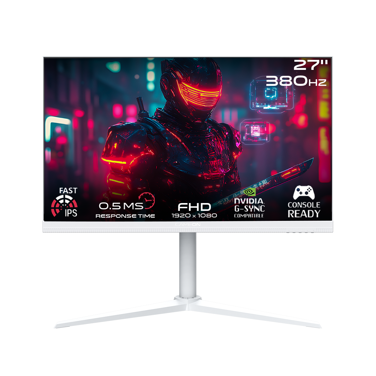 GAMEON GOAP27FHD380IPS Artic Pro Series 27" FHD, 360Hz, MPRT 0.5ms, HDMI 2.1, Fast IPS Gaming Monitor (Support PS5) - White