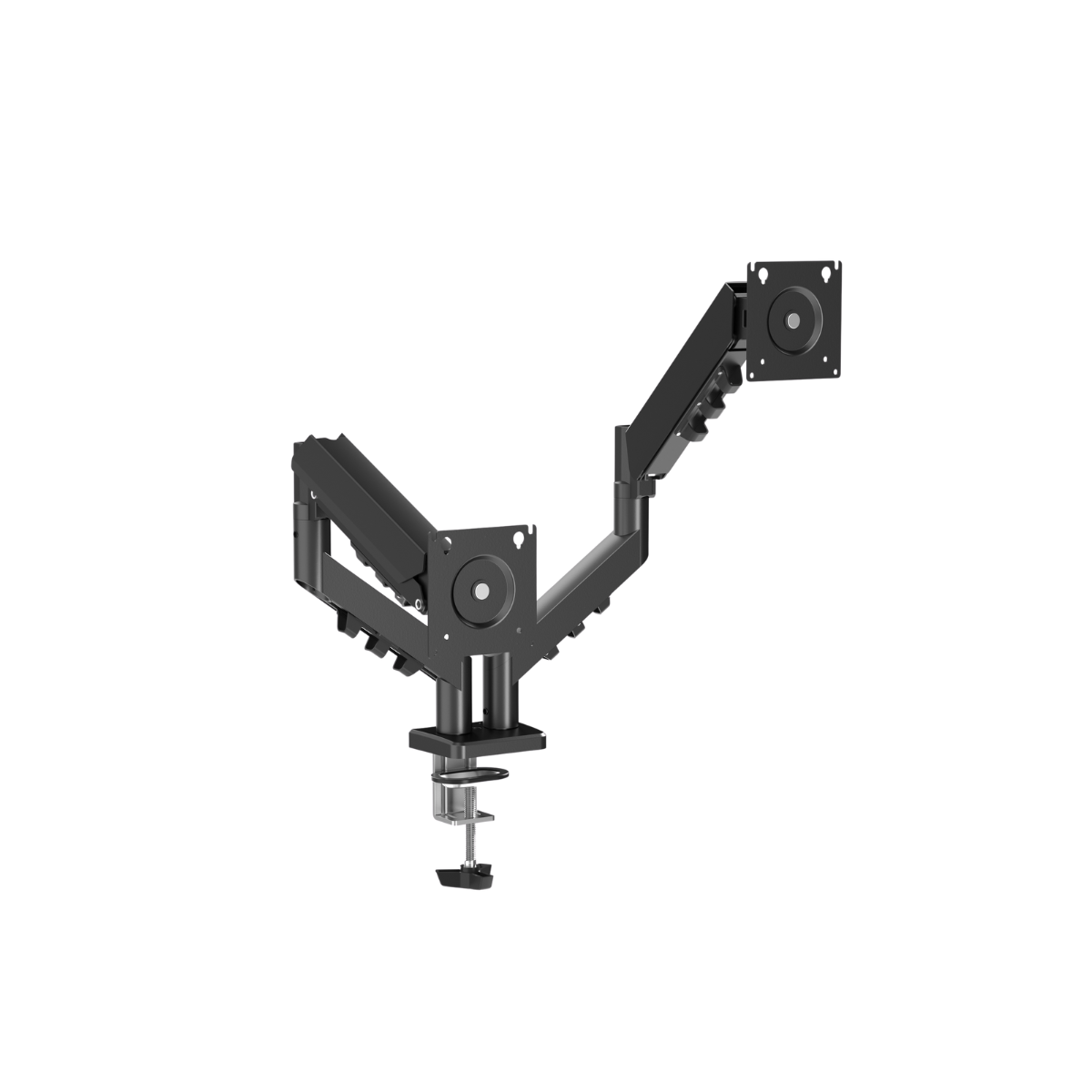 GAMEON GO-5550 Gas Mechanical Spring Dual Monitor Arm For Gaming And Office Use, 17" - 32", Flat Monitor Up To 9 KG & Curve Monitor Up To 9 KG - Black