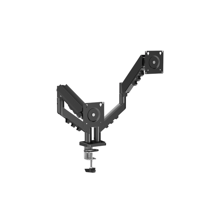 GAMEON GO-5550 Gas Mechanical Spring Dual Monitor Arm For Gaming And Office Use, 17" - 32", Flat Monitor Up To 9 KG & Curve Monitor Up To 9 KG - Black