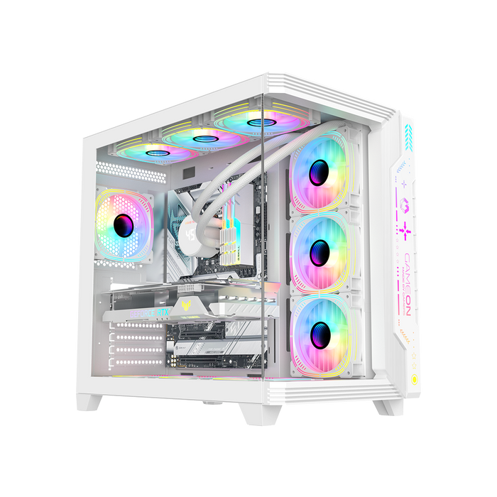 GAMEON Pulse Artic Series ARGB Mid Tower Gaming Case - White