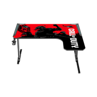 Call Of Duty (COD) Phantom XL-R Series L-Shaped RGB Flowing Light Gaming Desk With Mouse pad, Headphone Hook, Cup Holder, Cable Management, Gamepad Holder, Qi Wireless Charger & USB Hub - Black/Red