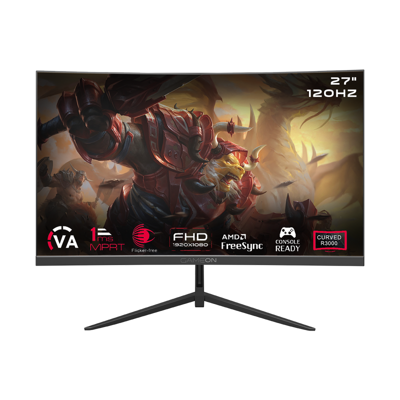 GAMEON GOC27F120VA Curved 27" FHD, 120Hz, MPRT 1MS, HDMI 2.1, VA PANEL Gaming Monitor
