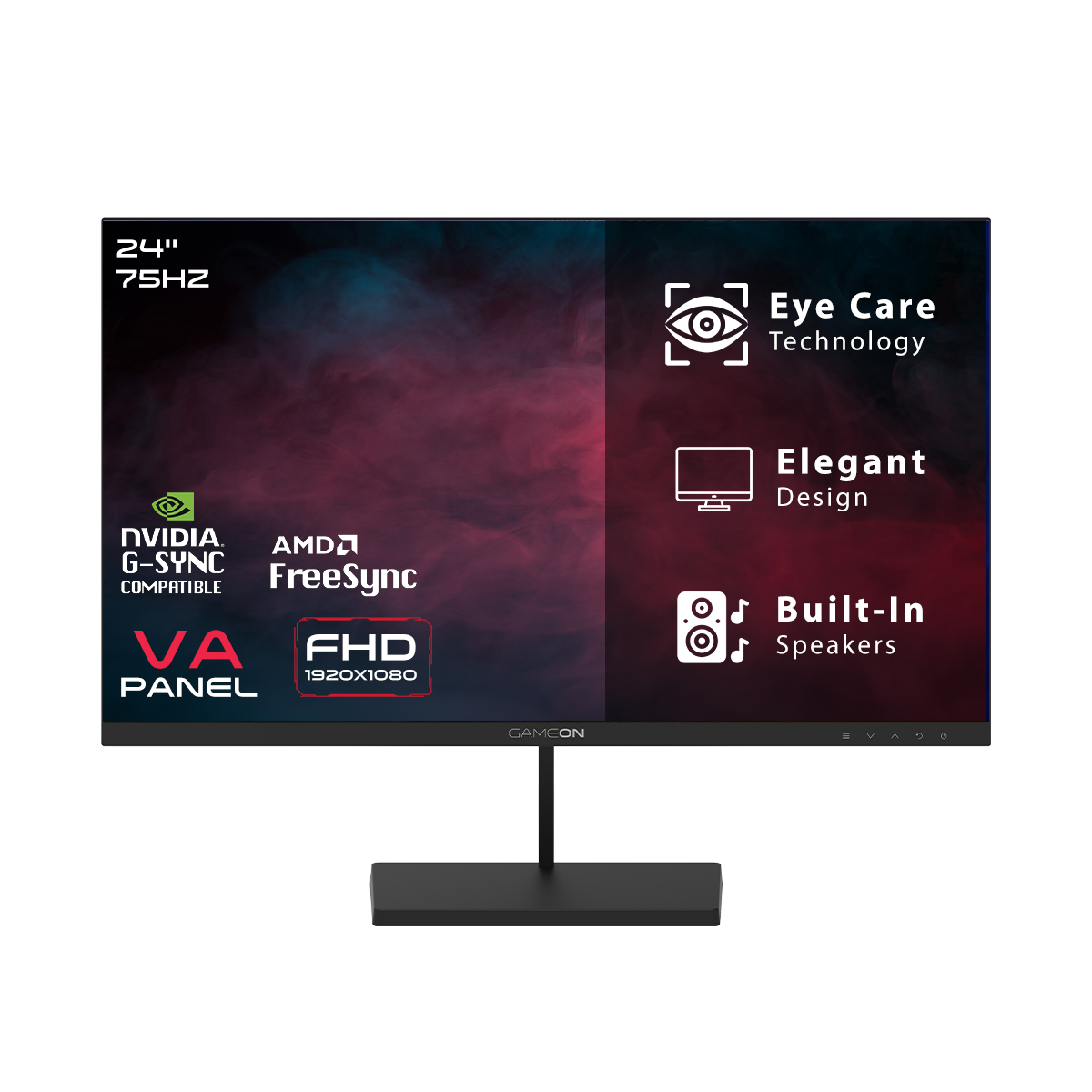 GAMEON GB24F75 Basic Series 23.8" FHD, 75Hz, 5ms, VA Panel Gaming Monitor - Black