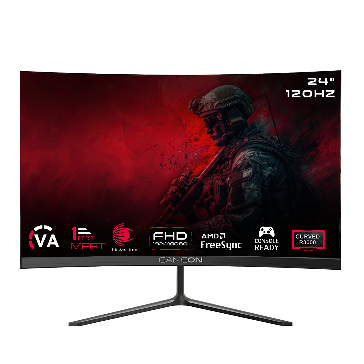 Curved Monitor 4k Hdr 120hz Freesync Monitor GAMEON GOC24F120VA
