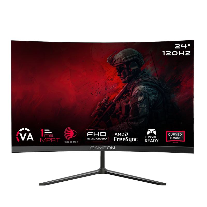 GAMEON GOC24F120VA Curved 24" FHD, 120Hz, MPRT 1MS, HDMI 2.1, va Gaming Monitor