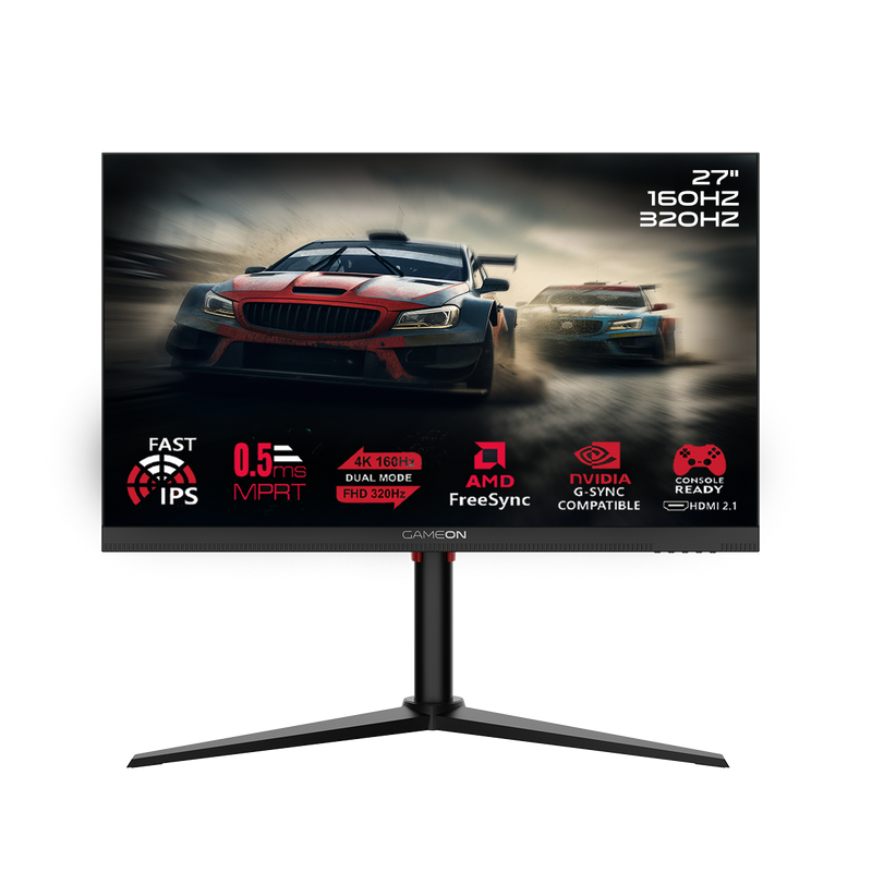 GAMEON Dual Switch Gaming Monitor GOSX27B  27" FHD, 160/320Hz, MPRT 0.5ms, HDMI 2.1, Fast IPS (Support PS5) - Black