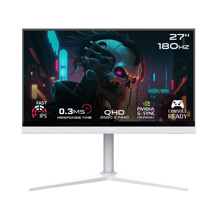 GAMEON GOA27QHD180IPS Artic Pro Series 27" QHD, 180Hz, MPRT 0.3ms, HDMI 2.1, Fast IPS Gaming Monitor (Supports PS5) - White