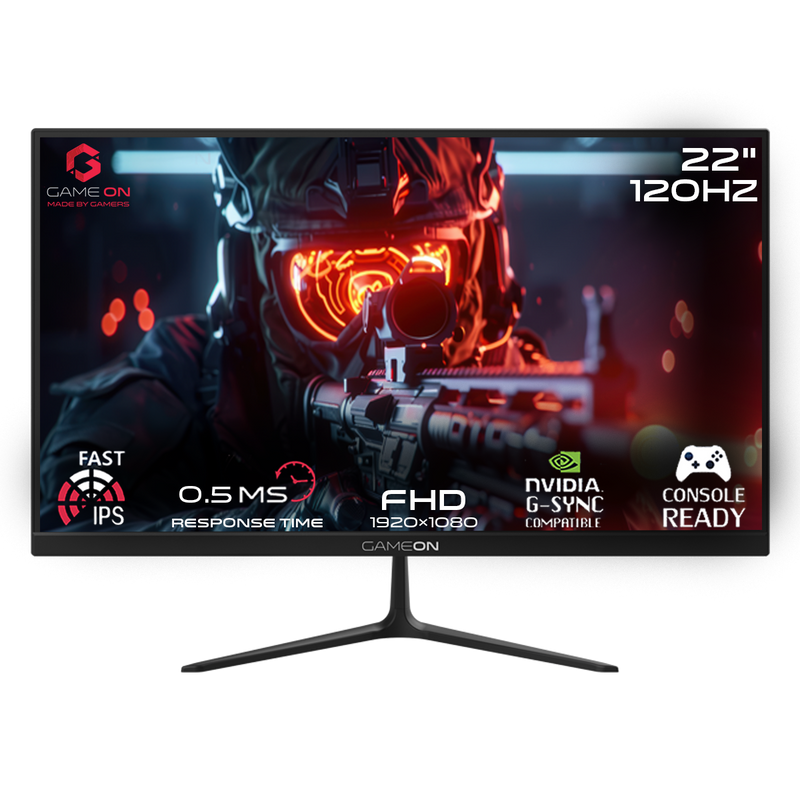 GAMEON GOES22FHD120IPS 22" FHD, 120Hz, MPRT 0.5ms, HDMI 2.1, Fast IPS Gaming Monitor (Support PS5) - Black