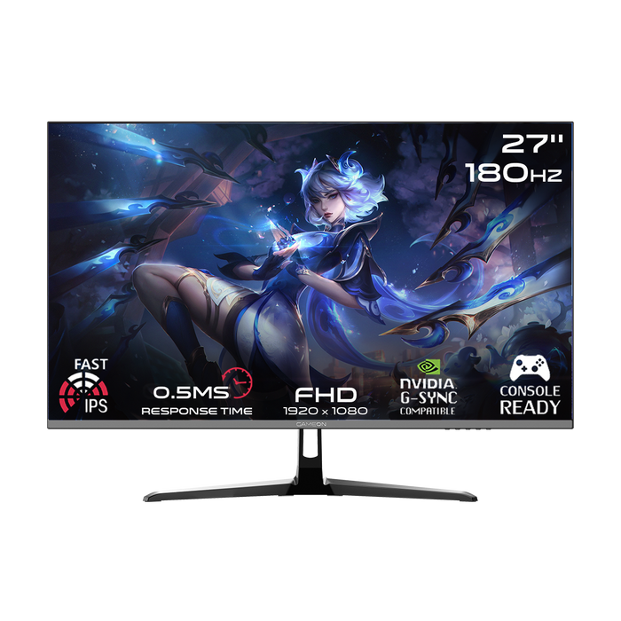 GAMEON GOPS27180IPS Pro Series 27" FHD, 180Hz, MPRT 0.5ms, HDMI 2.1, Fast IPS Gaming Monitor (Supports PS5) - Black