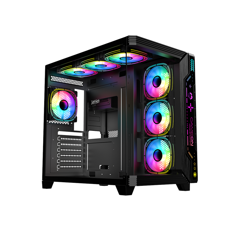 GAMEON Pulse Midnight Series ARGB Mid Tower Gaming Case - Black