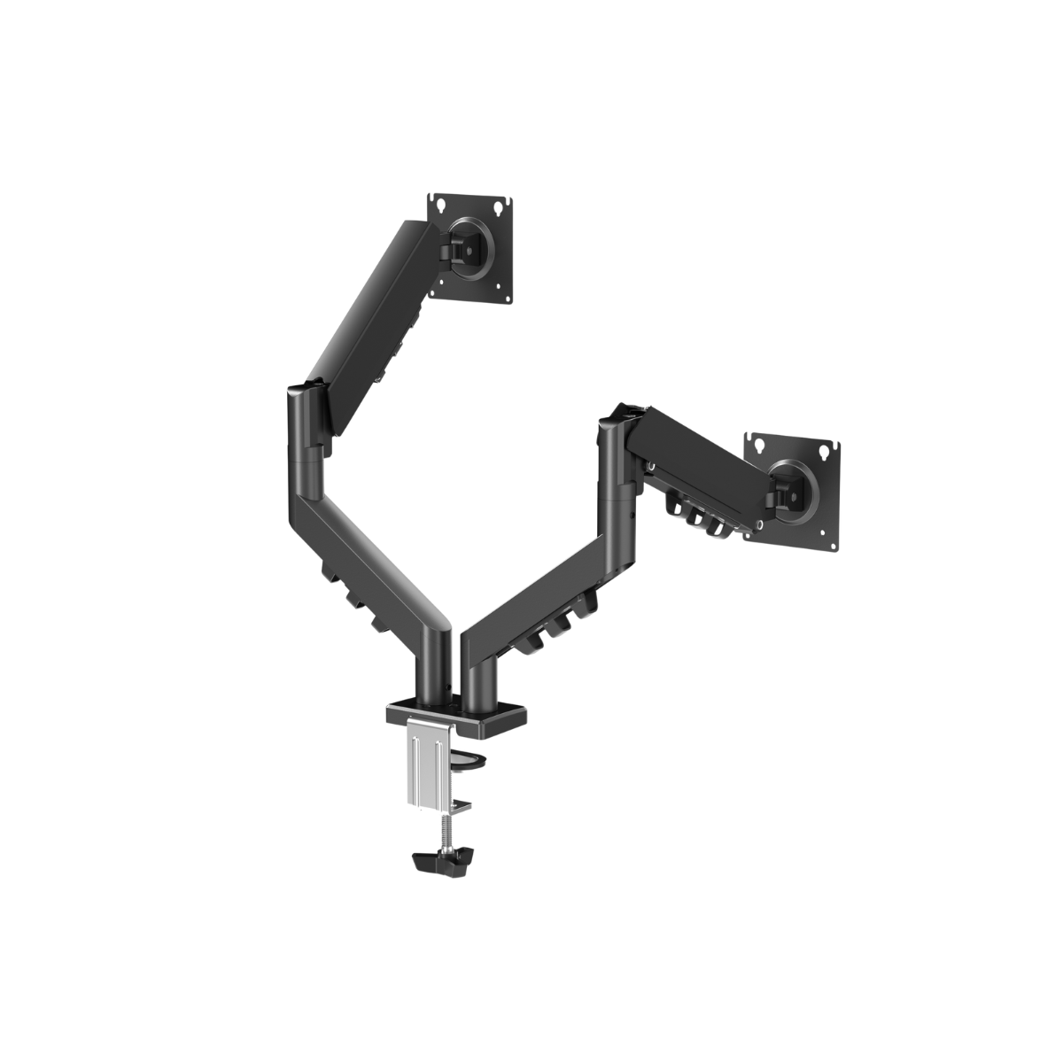 GAMEON GO-5550 Gas Mechanical Spring Dual Monitor Arm For Gaming And Office Use, 17" - 32", Flat Monitor Up To 9 KG & Curve Monitor Up To 9 KG - Black