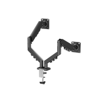 GAMEON GO-5550 Gas Mechanical Spring Dual Monitor Arm For Gaming And Office Use, 17" - 32", Flat Monitor Up To 9 KG & Curve Monitor Up To 9 KG - Black