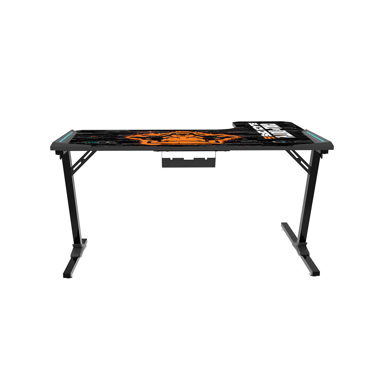 Call Of Duty BLKOPS6-RAPTOR-L RGB Flowing Light Gaming Desk With Full Table Mouse pad, Wireless Charger, USB Splitter, Headphone Hook, Cup Holder.