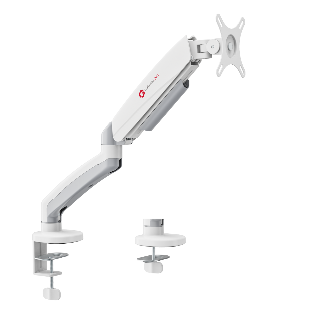 GAMEON GO-5400 Mechanical Spring Single Monitor Arm For Gaming And Office Use, 17" - 32", Flat Monitor Up To 9 KG & Curve Monitor Up To 9 KG - White