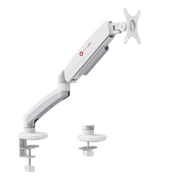 GAMEON GO-5400 Mechanical Spring Single Monitor Arm For Gaming And Office Use, 17" - 32", Flat Monitor Up To 9 KG & Curve Monitor Up To 9 KG - White