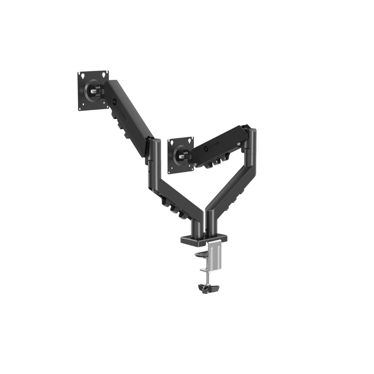 GAMEON GO-5550 Gas Mechanical Spring Dual Monitor Arm For Gaming And Office Use, 17" - 32", Flat Monitor Up To 9 KG & Curve Monitor Up To 9 KG - Black