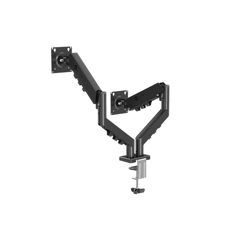 GAMEON GO-5550 Gas Mechanical Spring Dual Monitor Arm For Gaming And Office Use, 17" - 32", Flat Monitor Up To 9 KG & Curve Monitor Up To 9 KG - Black