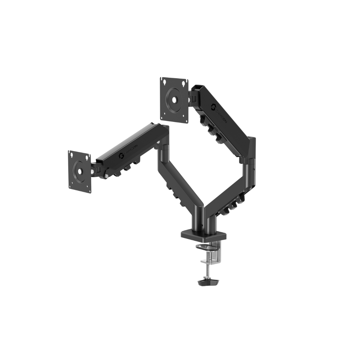 GAMEON GO-5550 Gas Mechanical Spring Dual Monitor Arm For Gaming And Office Use, 17" - 32", Flat Monitor Up To 9 KG & Curve Monitor Up To 9 KG - Black