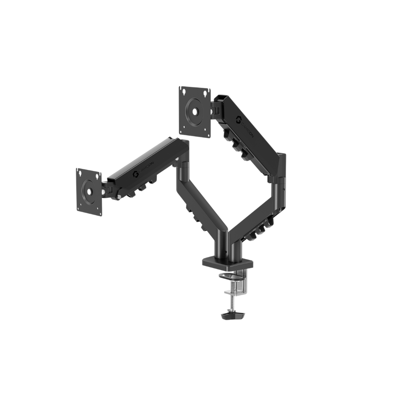 GAMEON GO-5550 Gas Mechanical Spring Dual Monitor Arm For Gaming And Office Use, 17" - 32", Flat Monitor Up To 9 KG & Curve Monitor Up To 9 KG - Black