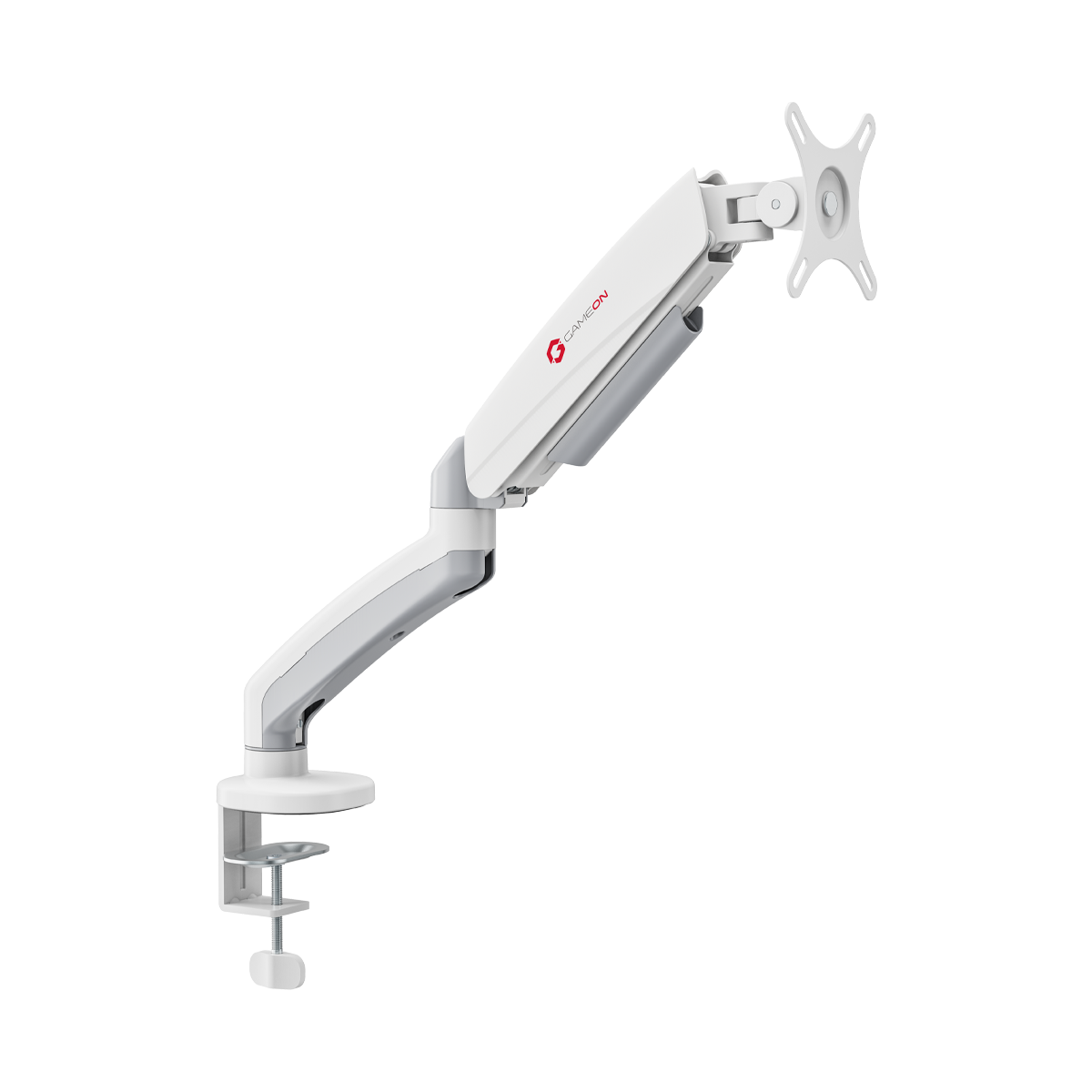 GAMEON GO-5400 Mechanical Spring Single Monitor Arm For Gaming And Office Use, 17" - 32", Flat Monitor Up To 9 KG & Curve Monitor Up To 9 KG - White