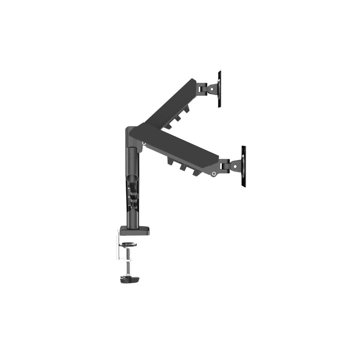 GAMEON GO-5550 Gas Mechanical Spring Dual Monitor Arm For Gaming And Office Use, 17" - 32", Flat Monitor Up To 9 KG & Curve Monitor Up To 9 KG - Black