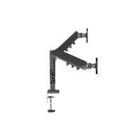 GAMEON GO-5550 Gas Mechanical Spring Dual Monitor Arm For Gaming And Office Use, 17" - 32", Flat Monitor Up To 9 KG & Curve Monitor Up To 9 KG - Black
