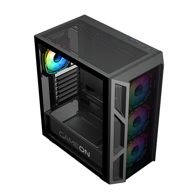 GAMEON Trident IV Series Mid Tower Gaming Case - Black