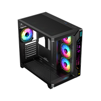 GAMEON Pulse Midnight Series ARGB Mid Tower Gaming Case - Black