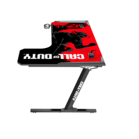Call Of Duty (COD) Phantom XL-R Series L-Shaped RGB Flowing Light Gaming Desk With Mouse pad, Headphone Hook, Cup Holder, Cable Management, Gamepad Holder, Qi Wireless Charger & USB Hub - Black/Red