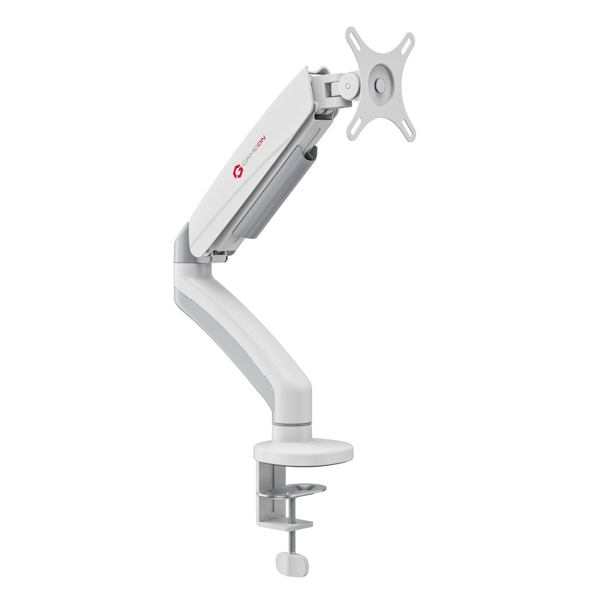 GAMEON GO-5400 Mechanical Spring Single Monitor Arm For Gaming And Office Use, 17" - 32", Flat Monitor Up To 9 KG & Curve Monitor Up To 9 KG - White
