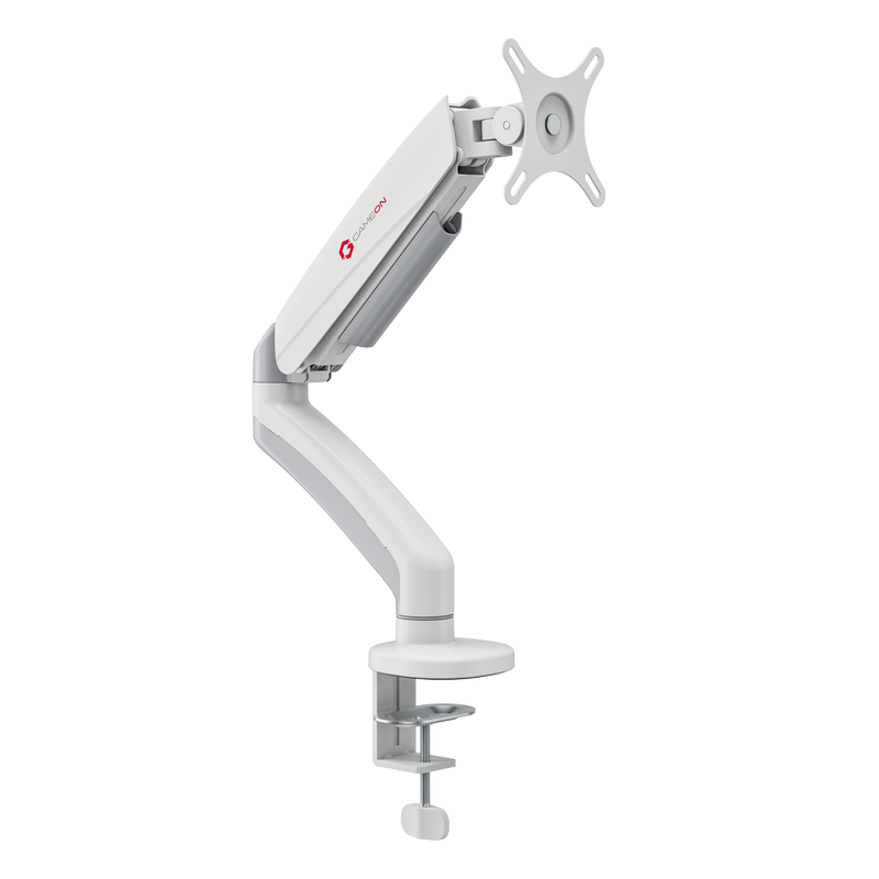 GAMEON GO-5400 Mechanical Spring Single Monitor Arm For Gaming And Office Use, 17" - 32", Flat Monitor Up To 9 KG & Curve Monitor Up To 9 KG - White