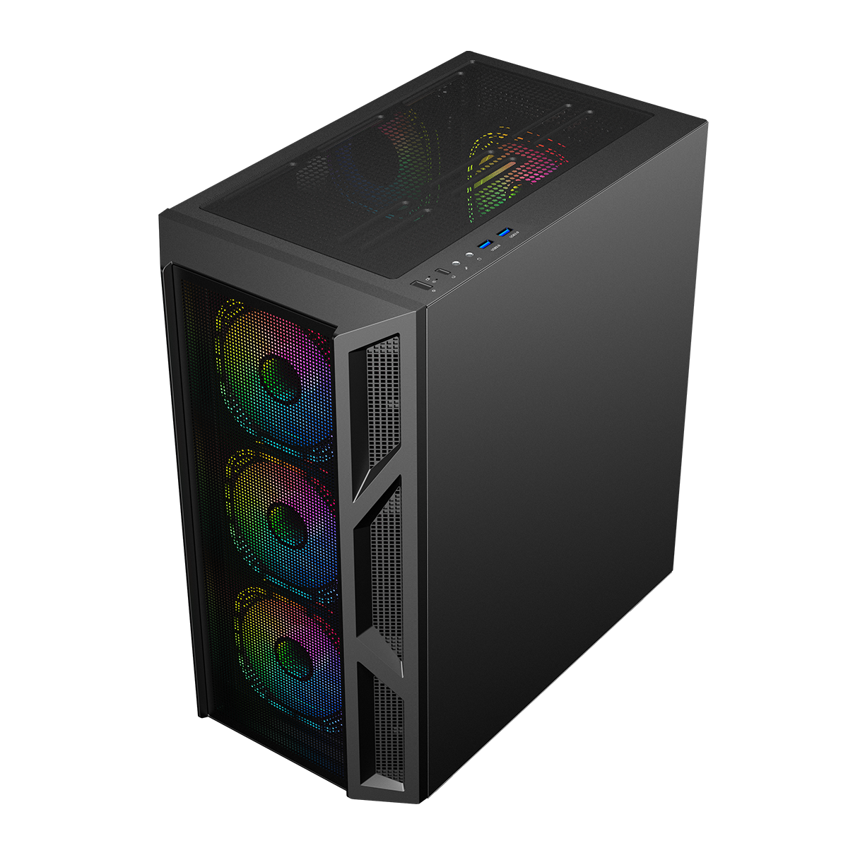 GAMEON Trident IV Series Mid Tower Gaming Case - Black