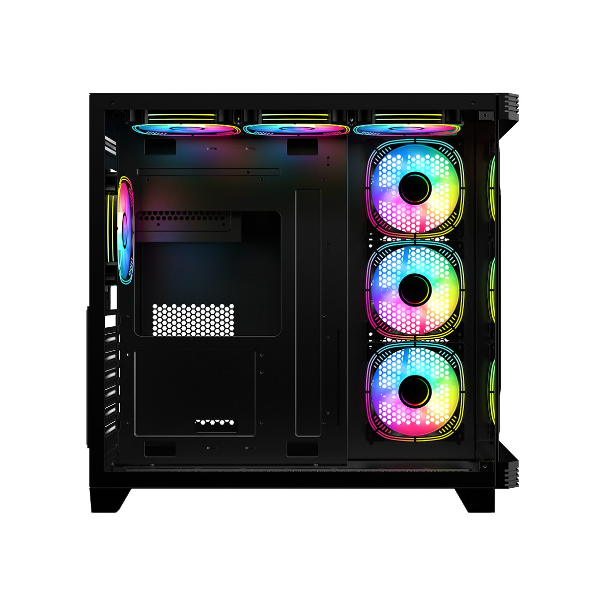 GAMEON Pulse Midnight Series ARGB Mid Tower Gaming Case - Black