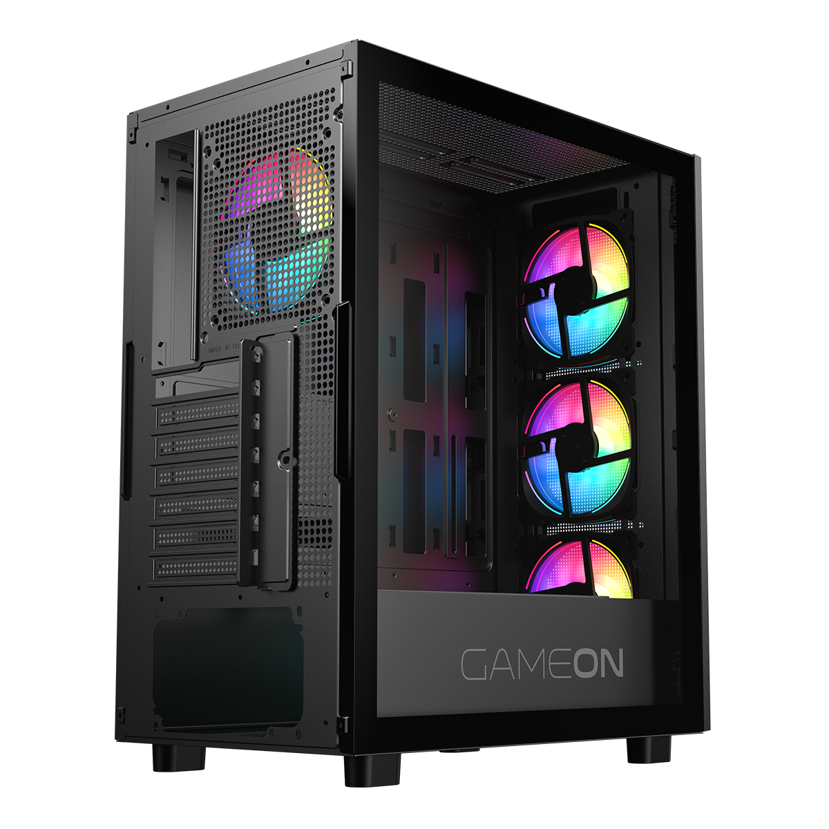 GAMEON Trident IV Series Mid Tower Gaming Case - Black
