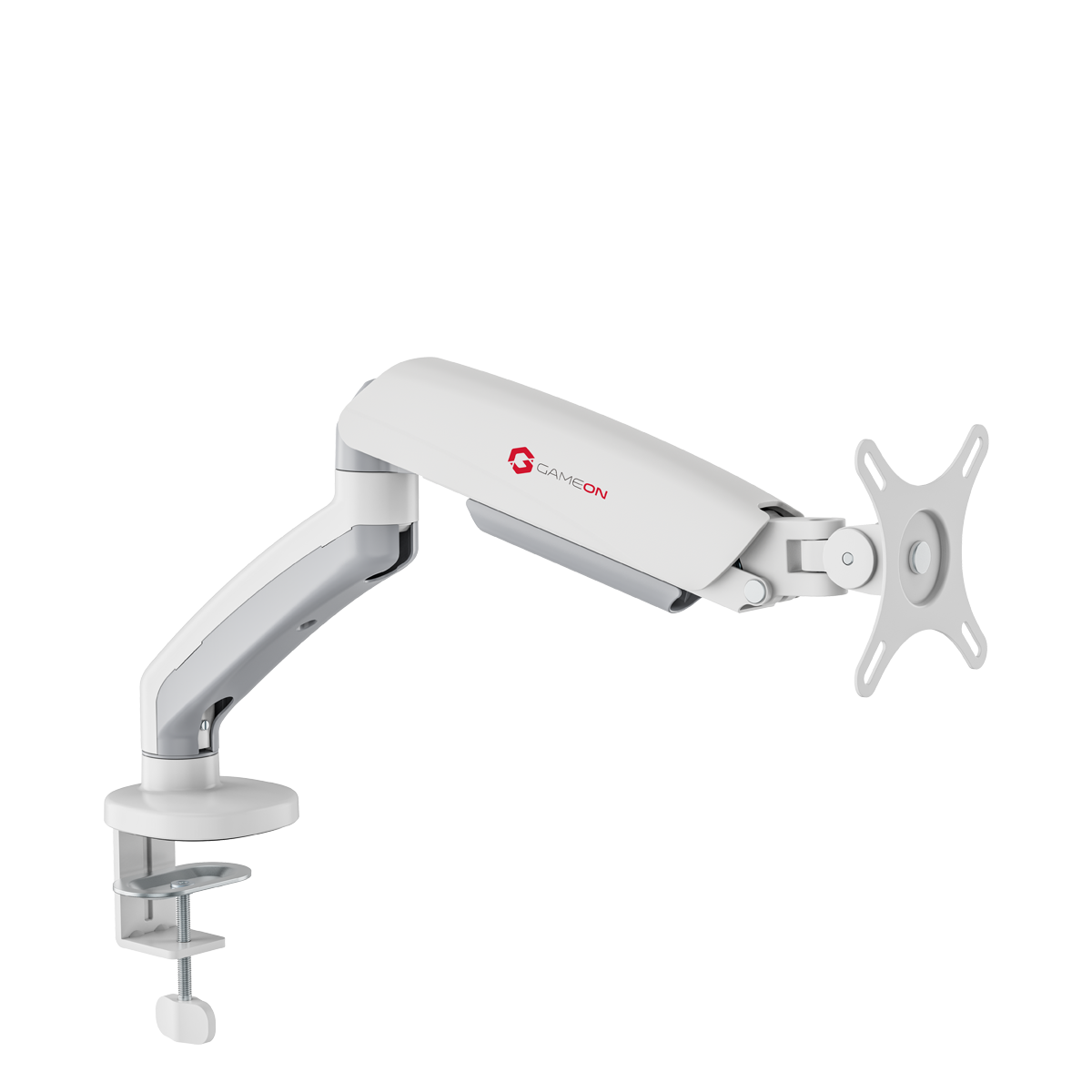 GAMEON GO-5400 Mechanical Spring Single Monitor Arm For Gaming And Office Use, 17" - 32", Flat Monitor Up To 9 KG & Curve Monitor Up To 9 KG - White