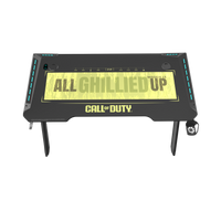 Call Of Duty (COD) Hawksbill Series RGB Flowing Light Gaming Desk With Mouse pad, Headphone Hook & Cup Holder - Black/Green