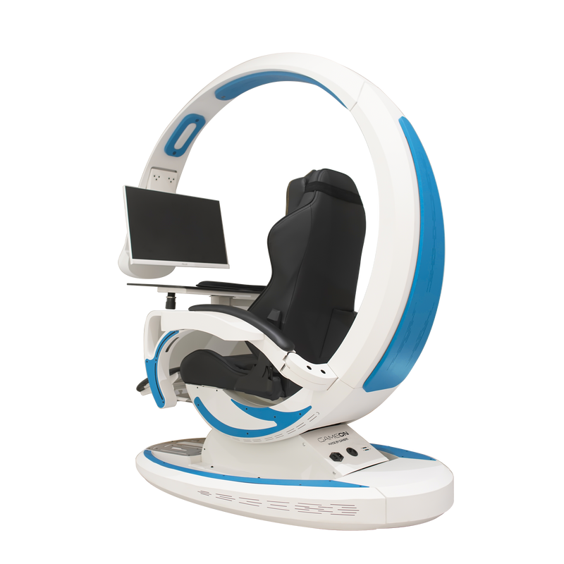 GAMEON Orion X Computer Gaming Reclining Simulator Cockpit - White