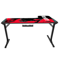 Call Of Duty (COD) Phantom XL-L Series L-Shaped RGB Flowing Light Gaming Desk With Mouse pad, Headphone Hook, Cup Holder, Cable Management, Gamepad Holder, Qi Wireless Charger & USB Hub - Black/Red