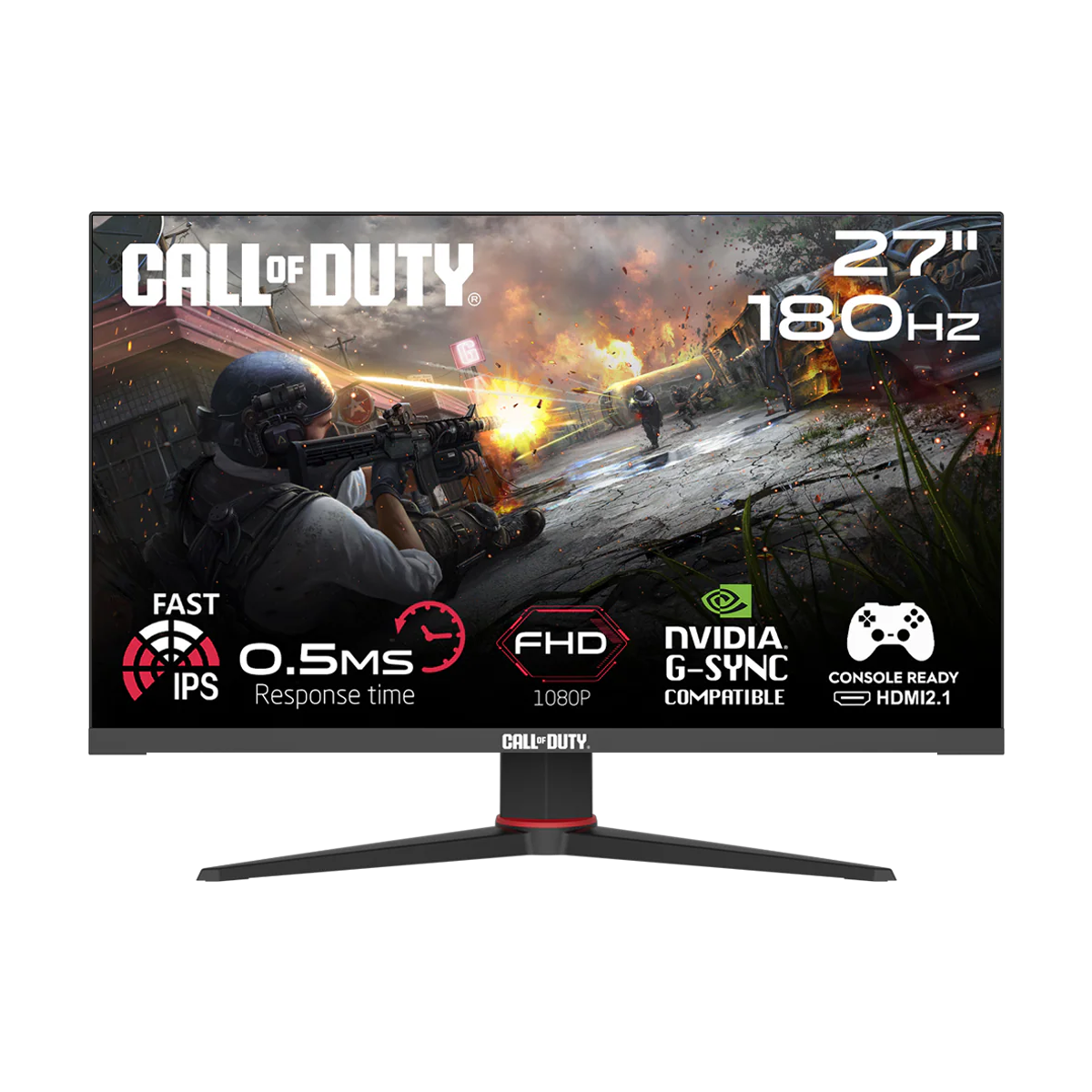 Call Of Duty (COD) COD27FHD180IPS 27" FHD, 180Hz, MPRT 0.5ms, HDMI 2.1, Fast IPS Gaming Monitor (Supports VRR & PS5) - Black