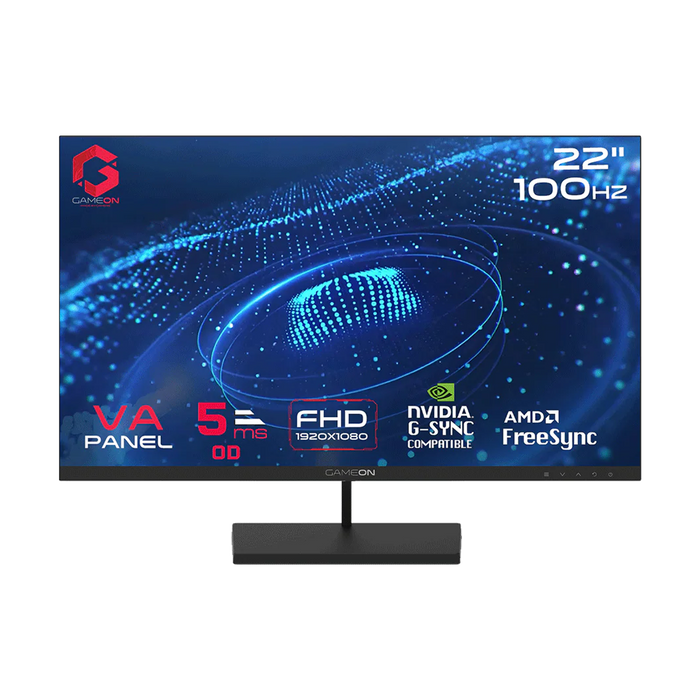 GAMEON GB22F100 Basic Series 22" FHD, 100Hz, 5ms, VA Panel Gaming Monitor - Black