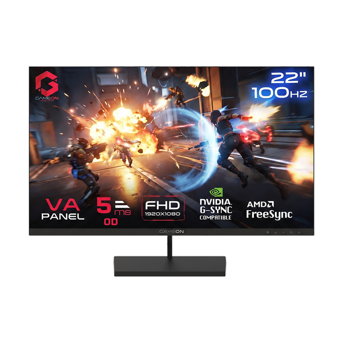 جيم أون, شاشة الألعاب فئة بيزيك بحجم 22 بوصة, زمن الاستجابه 5 - أسود