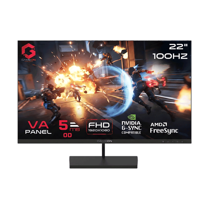 GAMEON GB22F100 Basic Series 22" FHD, 100Hz, 5ms, VA Panel Gaming Monitor - Black