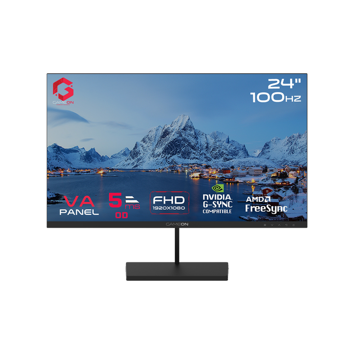 GAMEON GB24F100 Basic Series 24" FHD, 100Hz, 5ms, VA Panel Gaming Monitor - Black