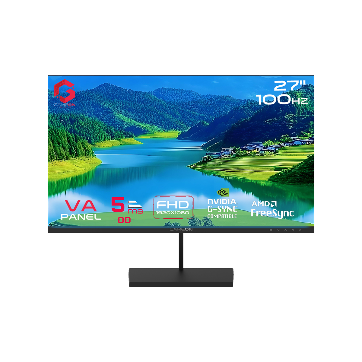 GAMEON GB27F100 Basic Series 27" FHD, 100Hz, 5ms, VA Panel Gaming Monitor - Black