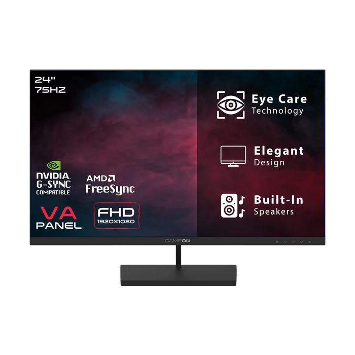 GAMEON GB24F75 Basic Series 24" FHD, 75Hz, 5ms, VA Panel Gaming Monitor - Black