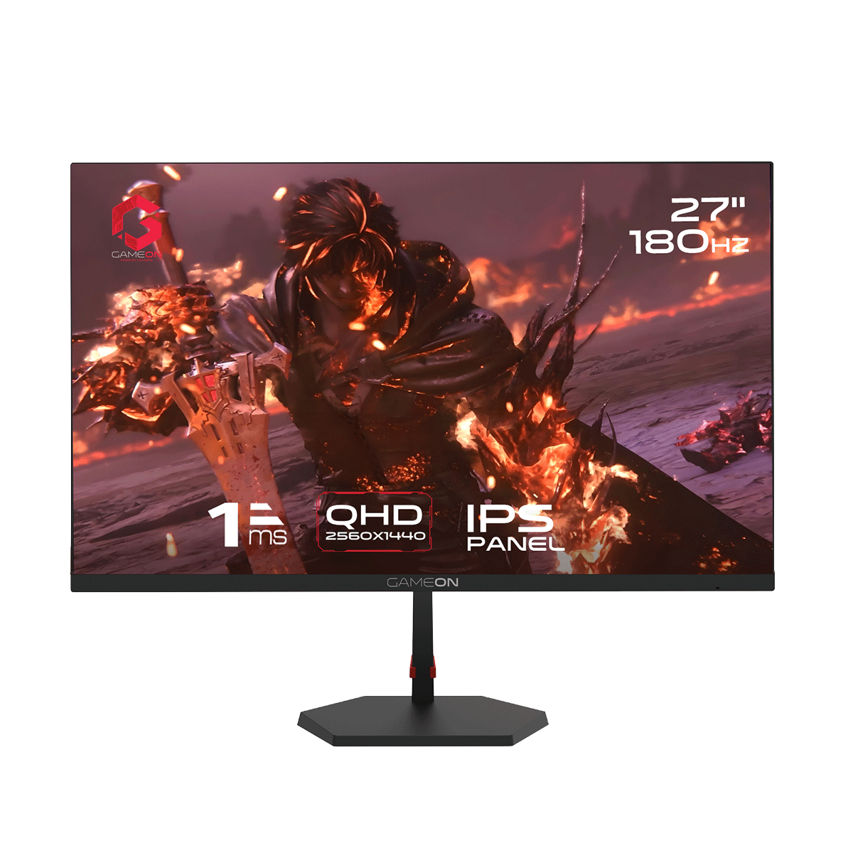 GAMEON GB27Q180 Pro Series 27" QHD, 180Hz, 1ms, HDMI 2.1, IPS Gaming Monitor (Supports PS5) - Black