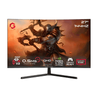 GAMEON GC27Q144VA Pro Series 27'' QHD, 144Hz, MPRT 0.5ms, HDMI 2.1, Fast VA Panel Curved Gaming Monitor 1500R, 16:9 (Supports PS5) - Black