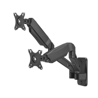 GAMEON GO-5008 Economy Spring-Assisted Wall Mounted Dual Monitor Arm For Gaming And Office Use, 17" - 32", Each Arm Up To 9 KG